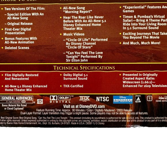 The Lion King Platinum Edition 2 Disc DVD Set - Picture 8 of 8